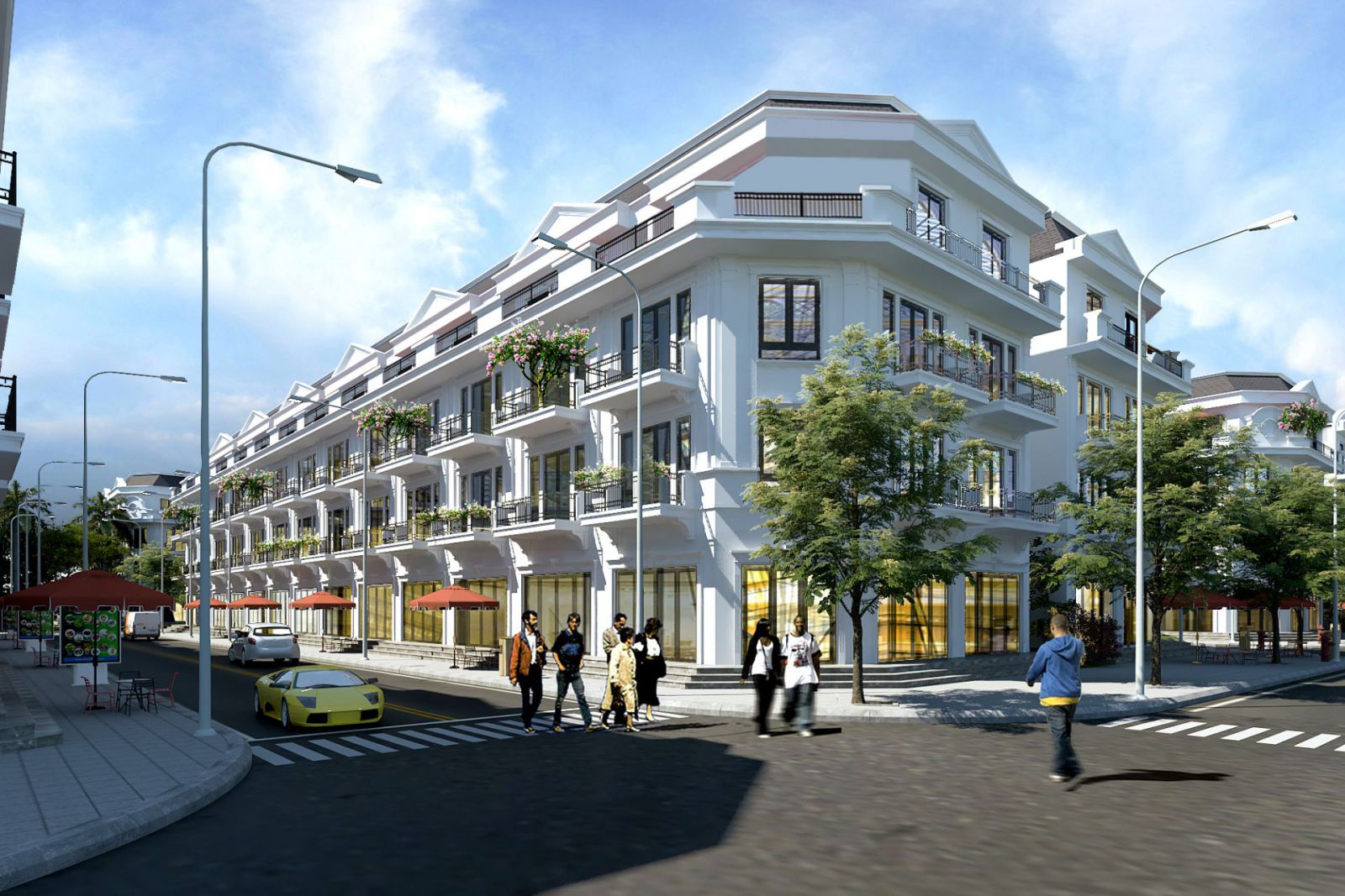 phối cảnh shophouse dự án việt sing square từ sơn bắc ninh